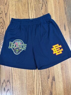 Eric Emanuel Denver NBA Champs Navy Mesh Shorts